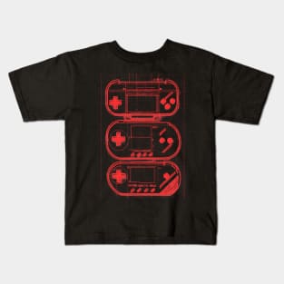 Red Handheld Gaming Blueprint Kids T-Shirt